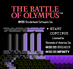 Battle of Olympus Title Screen